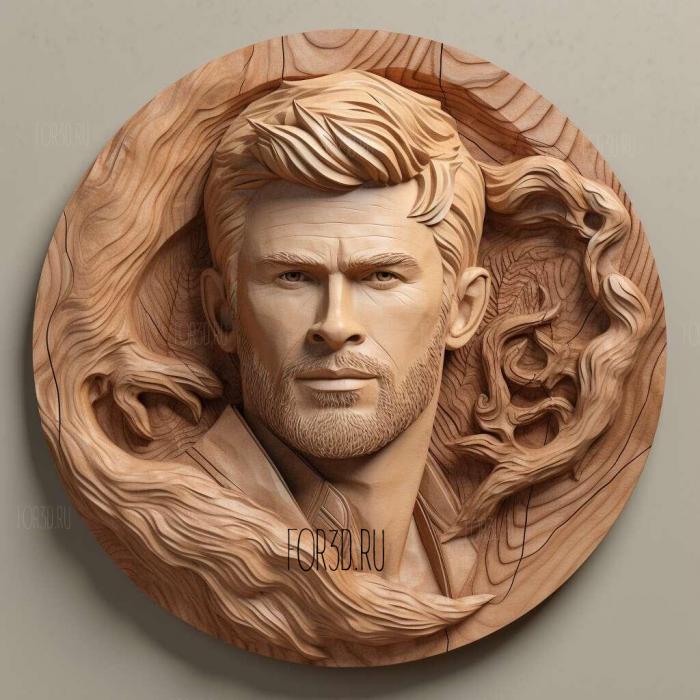 Chris Hemsworth 1 stl model for CNC